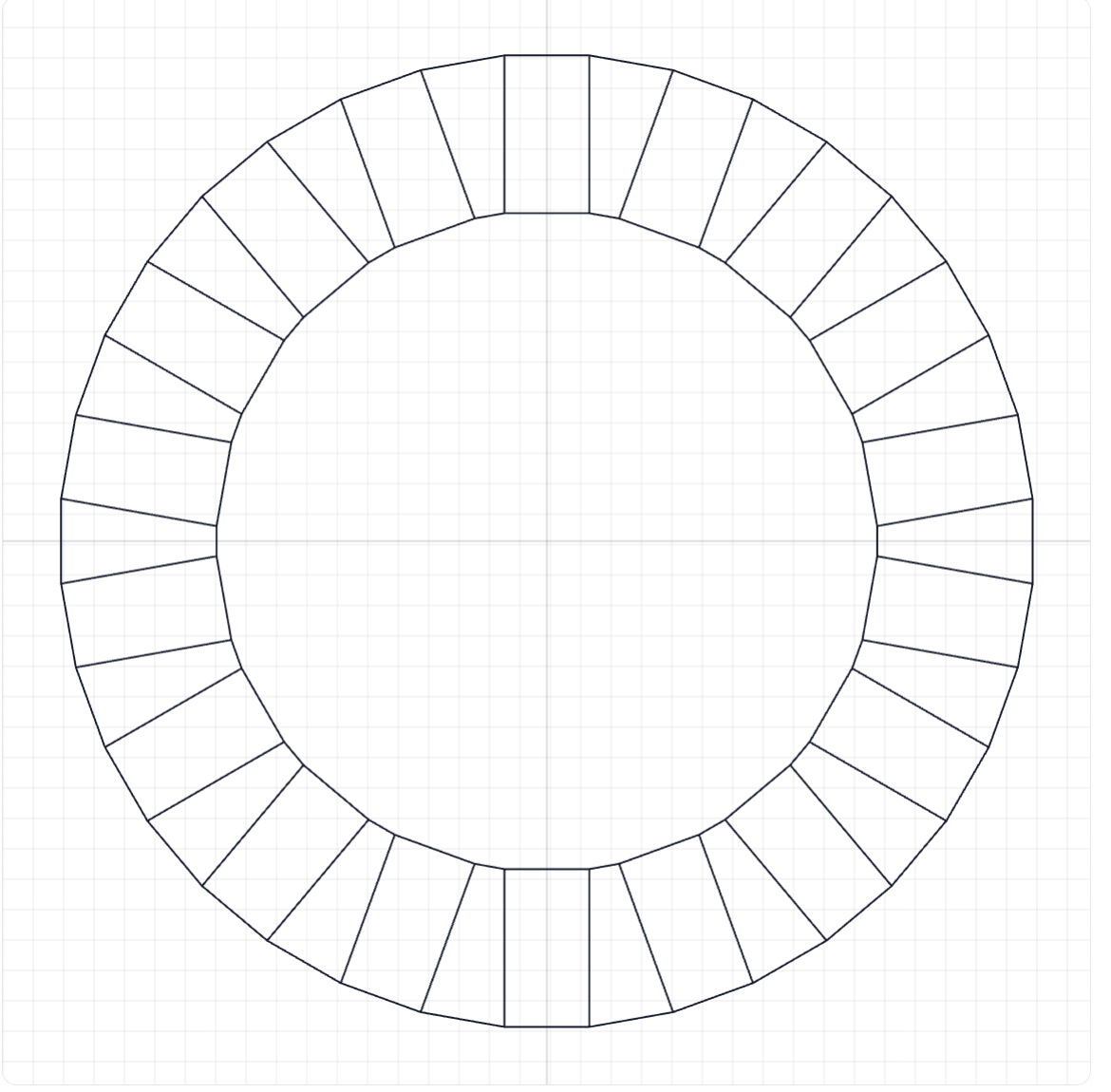 台形が円周上に並ぶリング展開図（写真のイメージ）